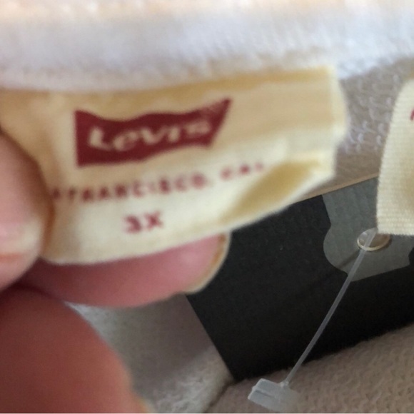 New Women’s Sweatshirt Levi’s White Pullover Hoodie Sweatshirt Women’s Size 3X - Picture 11 of 13